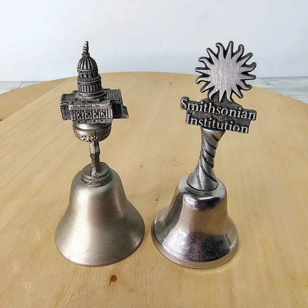 Washington‎ DC Souvenir Bells Set Capitol Smithsonian Silver Tone Vintage